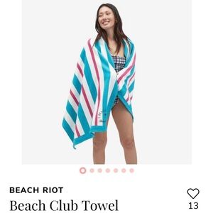 NWT Beach Riot Beach Club Blue & Pink Towel
